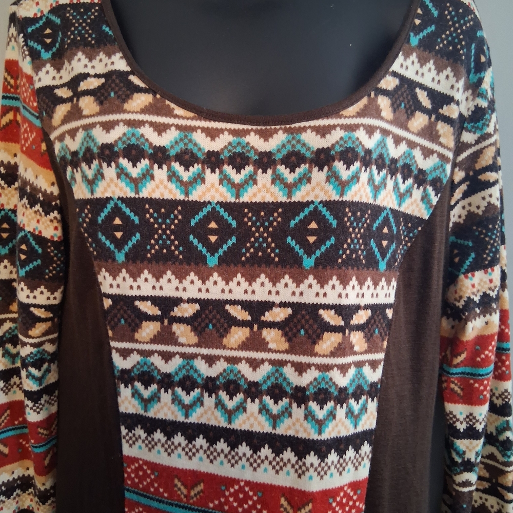 Sacred Threads Red And Brown Patterned Dress M Az… - image 3